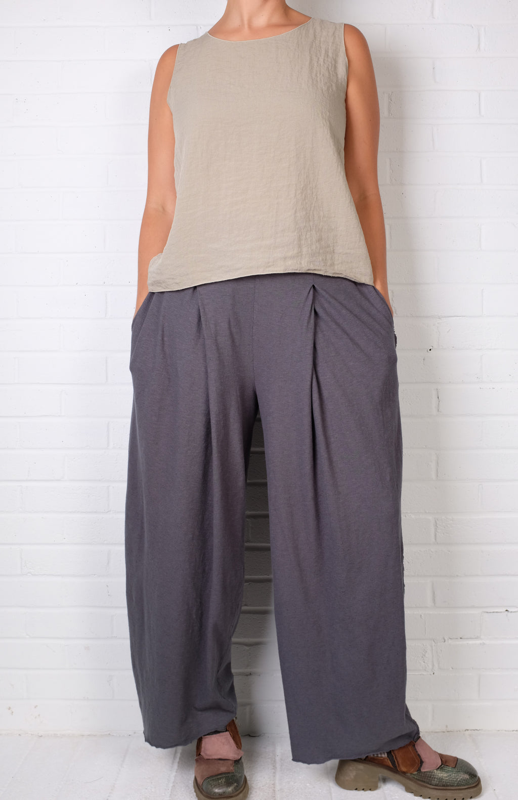 Cutloose Pleat Pant in Gull
