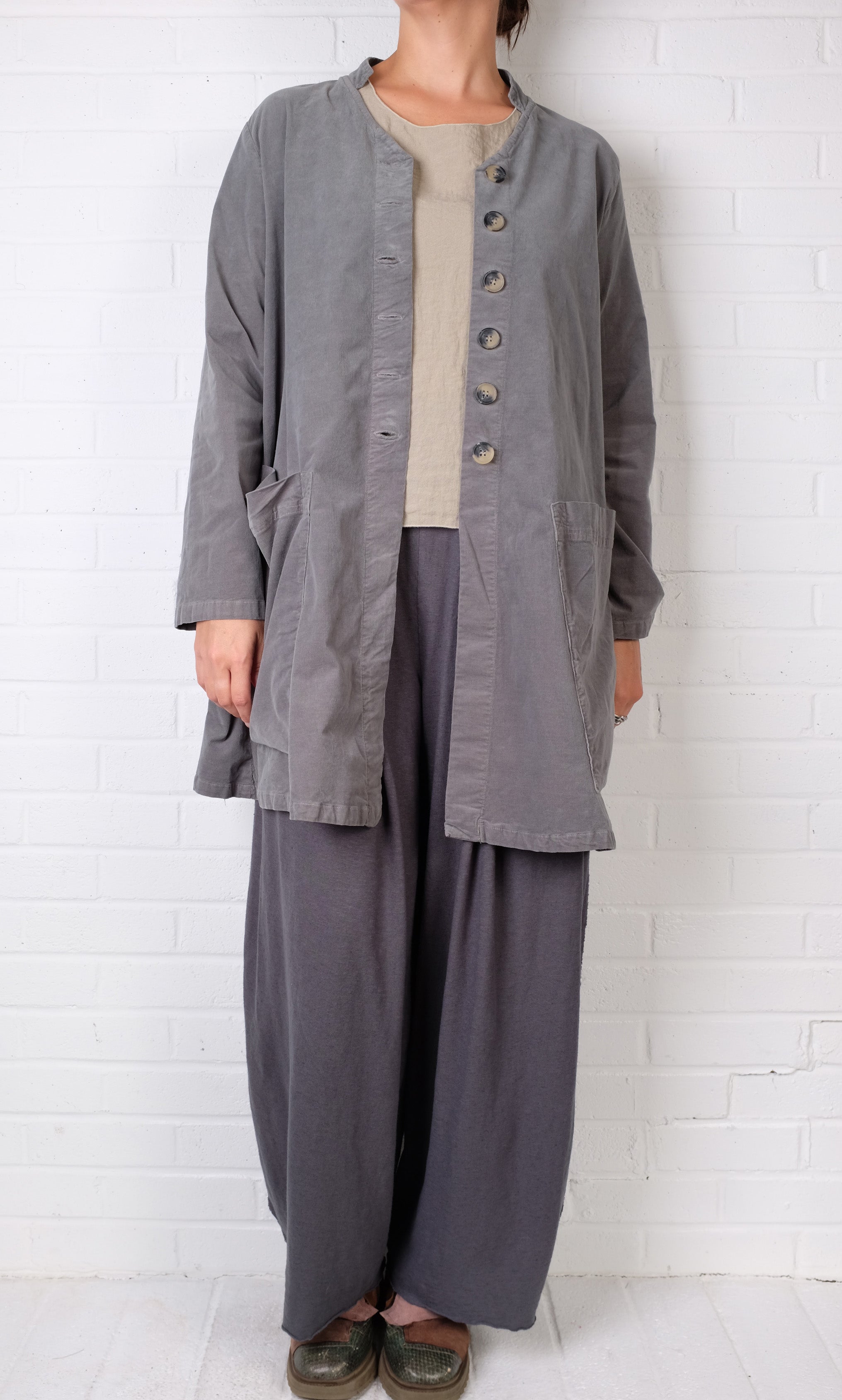 Cutloose Swing Coat in Seal Mini Cord