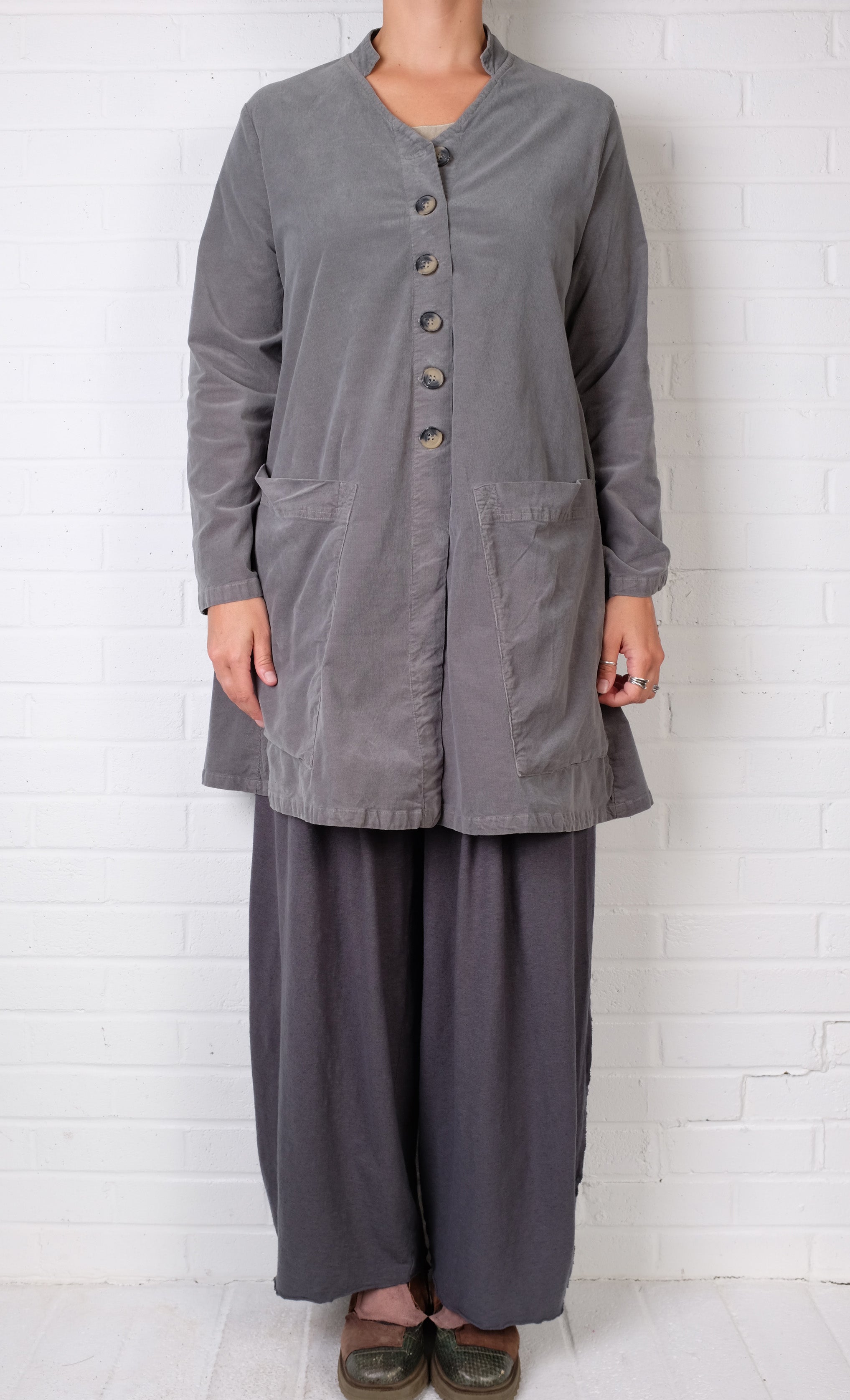 Cutloose Swing Coat in Seal Mini Cord