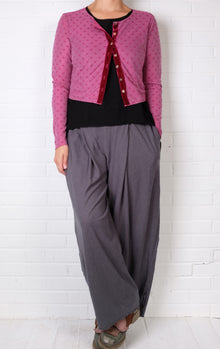  Cutloose Velvet Trim Mesh Dot Cardi (4 Colors)