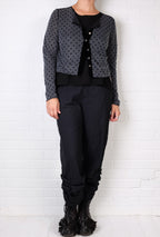 Cutloose Velvet Trim Mesh Dot Cardi (4 Colors)