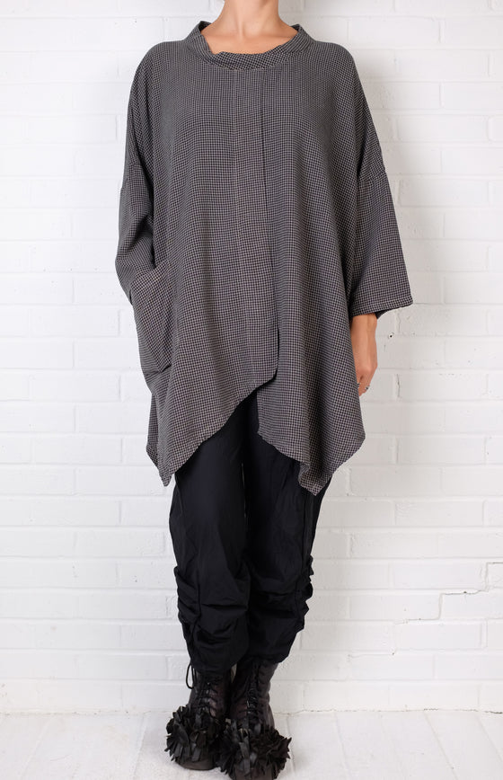 Cutloose One Size 3/4 Sleeve Cowl in Mini Check (Multiple Colors)