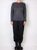 Cutloose Mesh Dot LS Layering Tee in Black