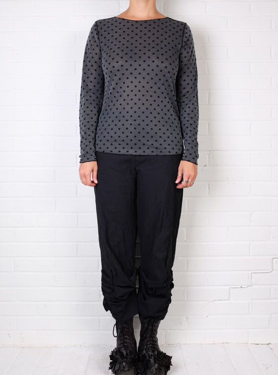 Cutloose Mesh Dot LS Layering Tee in Black