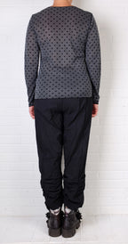 Cutloose Mesh Dot LS Layering Tee in Black