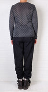 Cutloose Mesh Dot LS Layering Tee in Black
