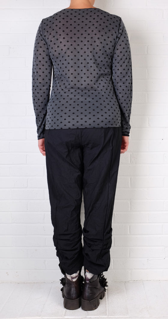 Cutloose Mesh Dot LS Layering Tee in Black