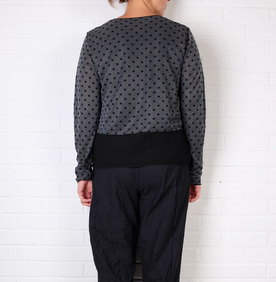 Cutloose Velvet Trim Mesh Dot Cardi (4 Colors)