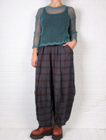  Krista Larson Crop Cotton Fishnet Tee (Two Colors)