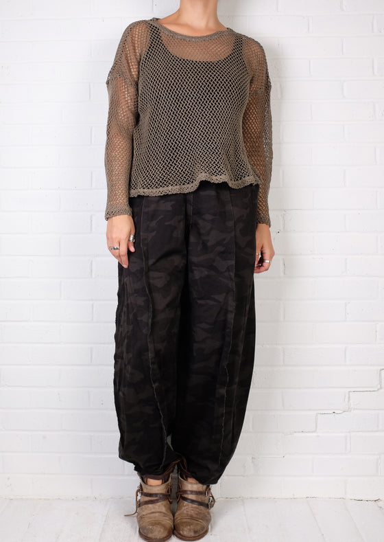 Krista Larson Crop Cotton Fishnet Tee (Two Colors)