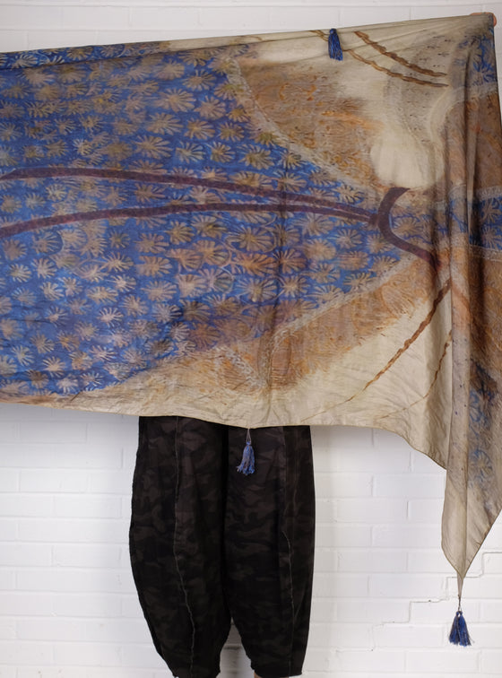Krista Larson Fringe Shawl in Folklore Silk/Cotton
