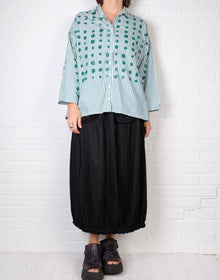  Paper Temples Naomi Top in Green Stripe/Spots