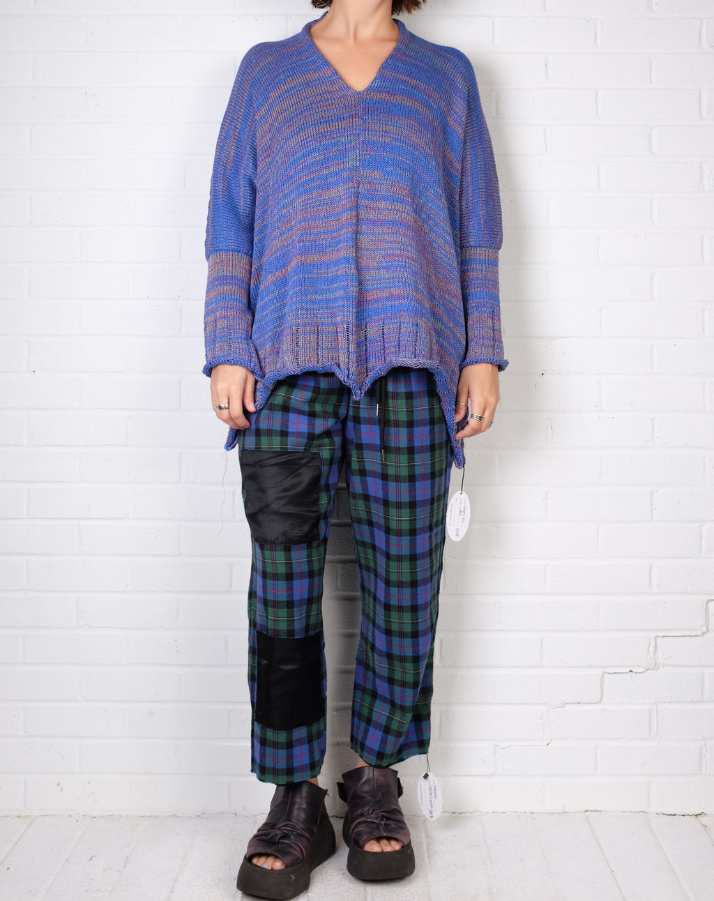 Paper Temples Deep V Pullover in Lapis