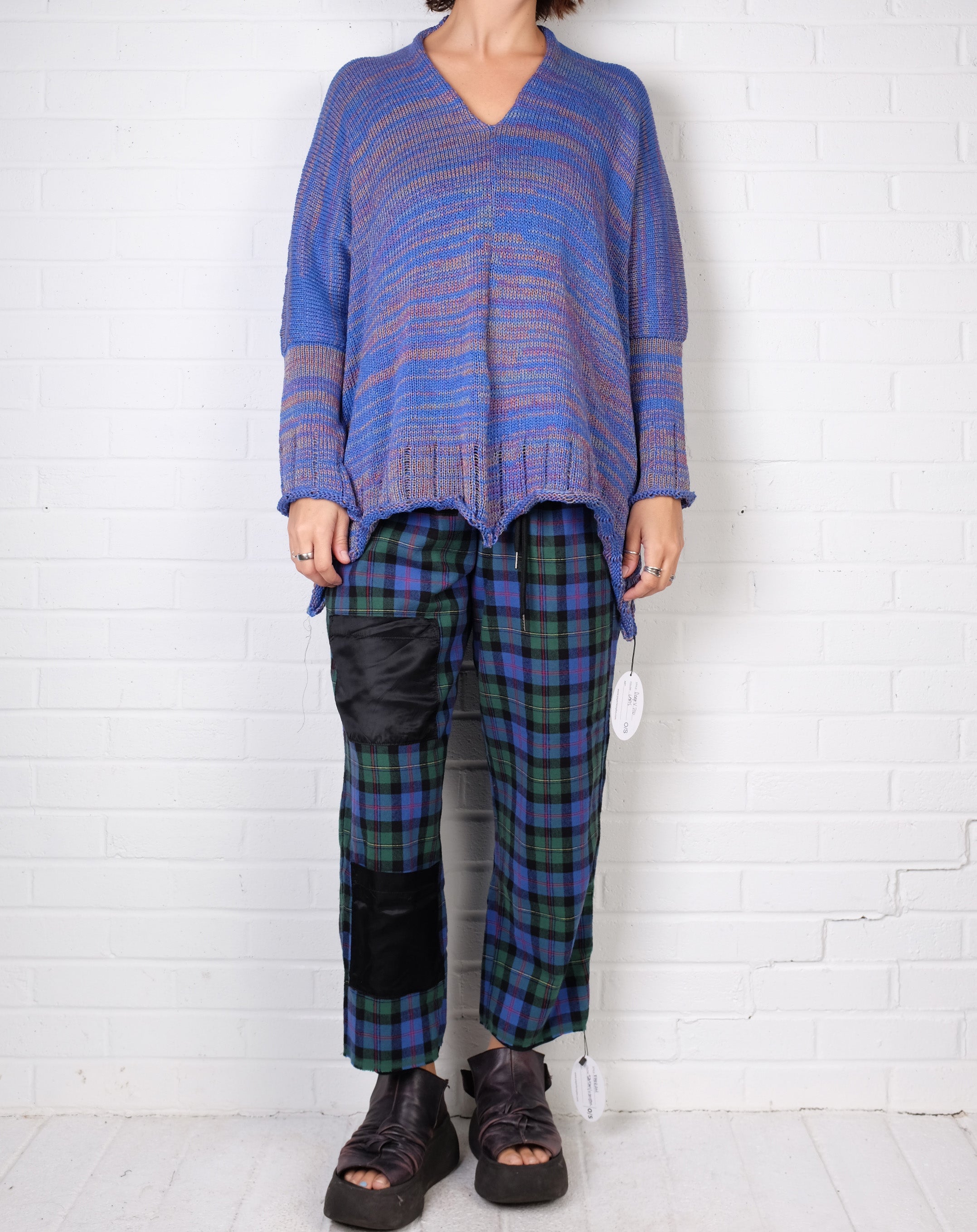 Paper Temples Deep V Pullover in Lapis