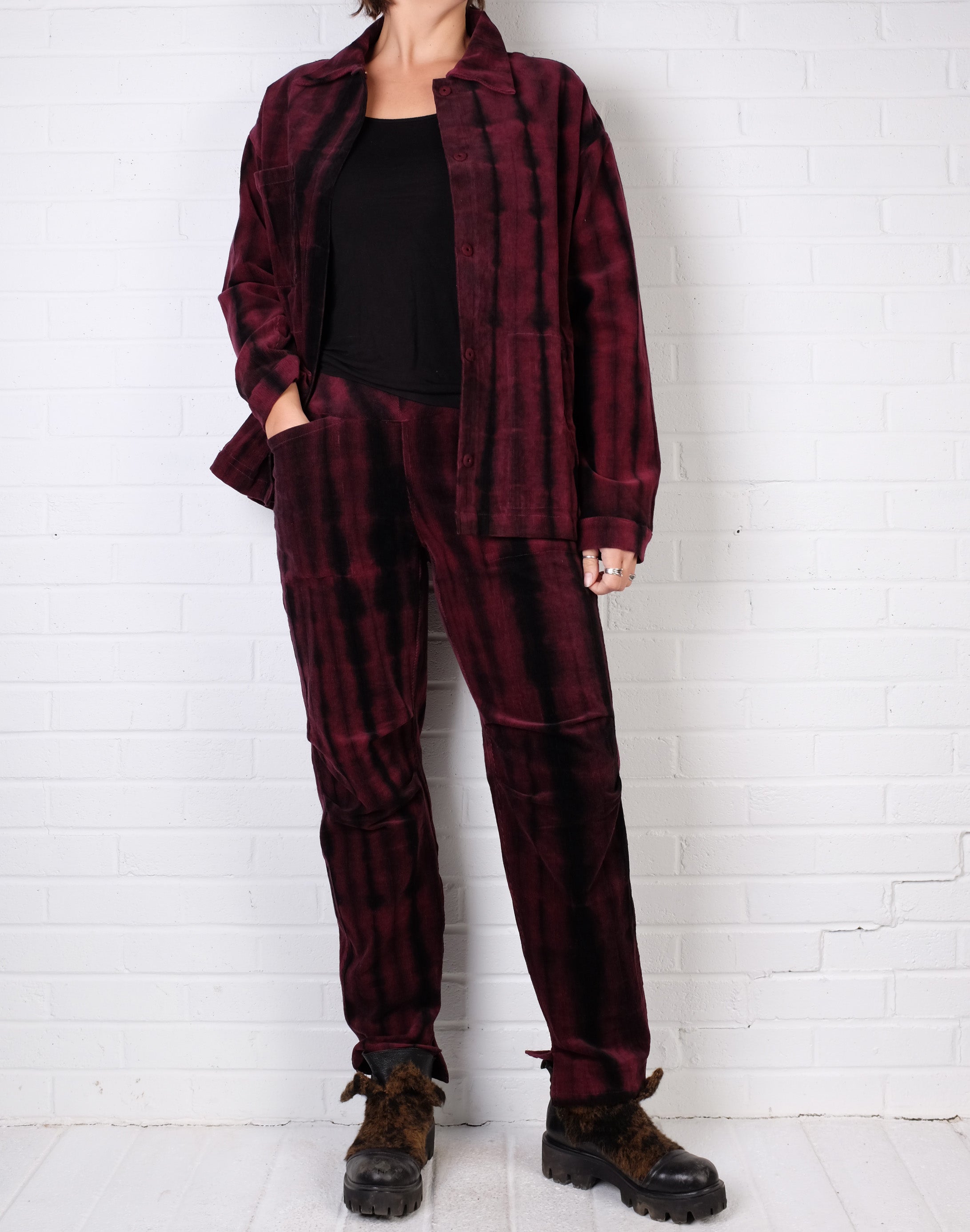 Mieko Mintz Corduroy Shibori Tie Dye Slant Pocket Pant