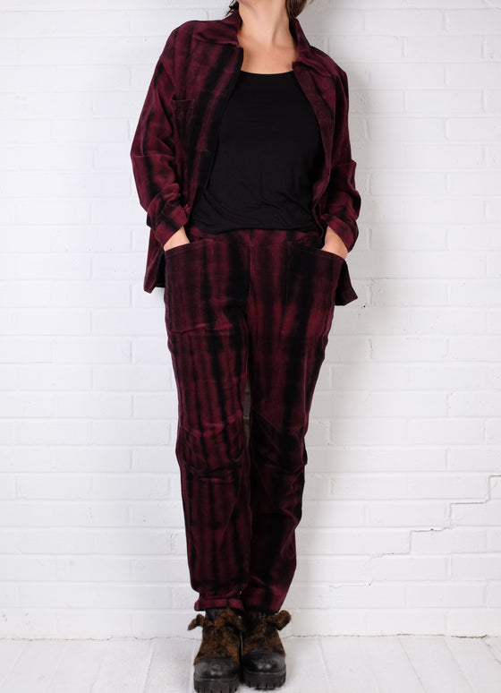 Mieko Mintz Corduroy Shibori Tie Dye Slant Pocket Pant