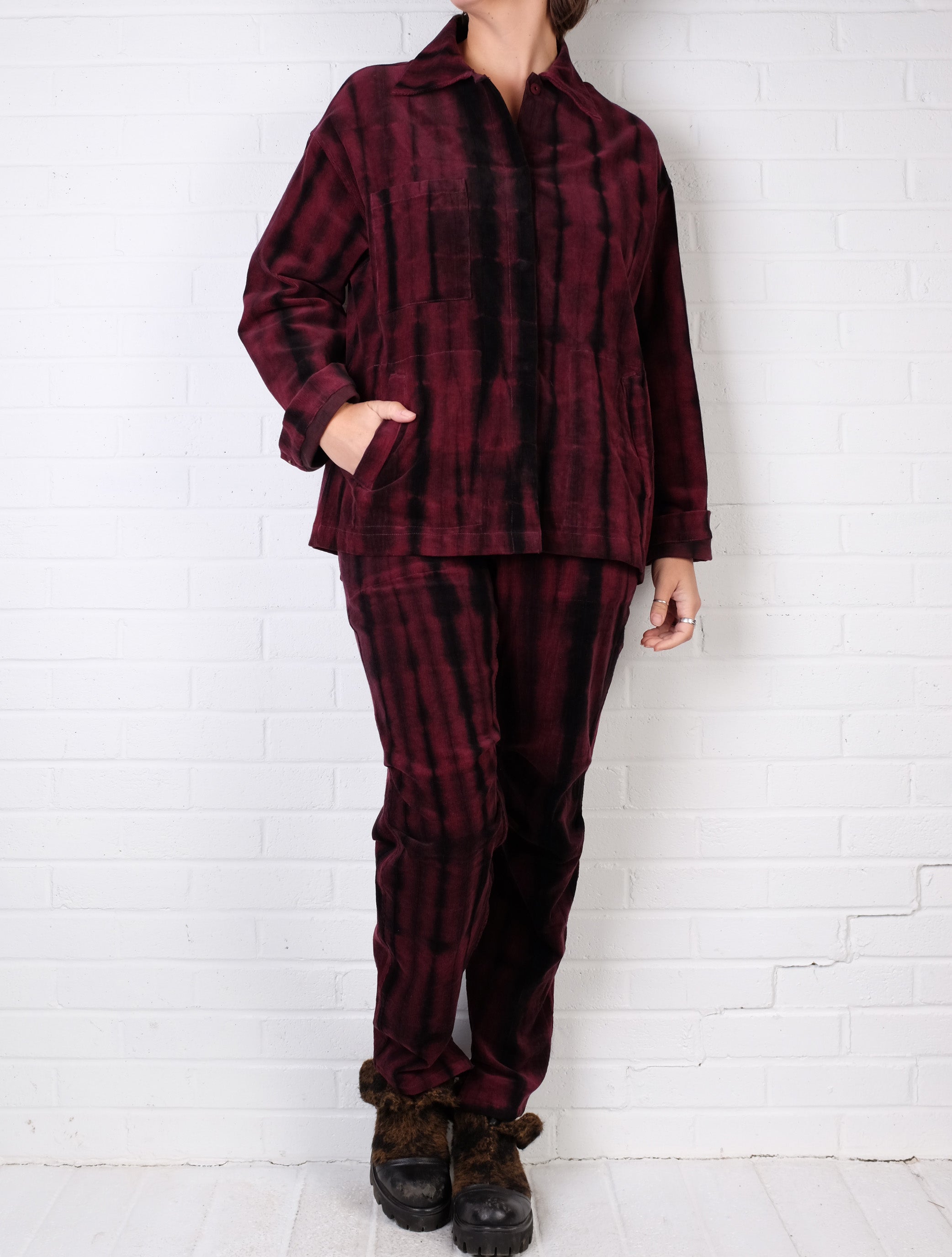 Mieko Mintz Corduroy Shibori Tie Dye Workers Jacket