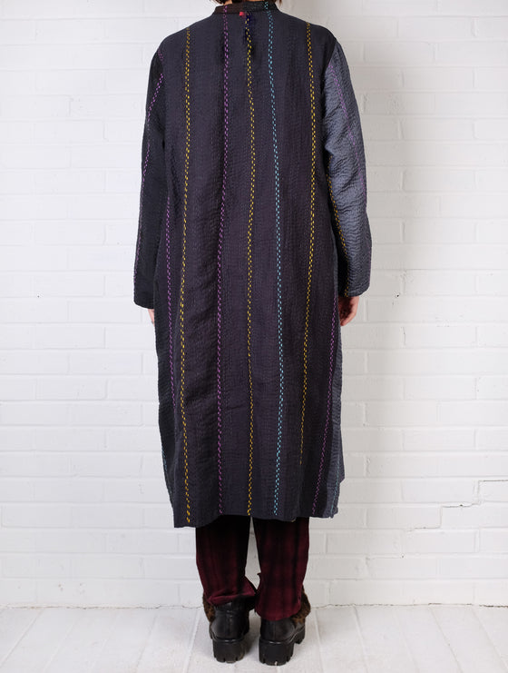 Mieko Mintz Jewel Woven Kantha Kaftan Coat