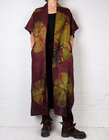  Mieko Mintz Jacquard Silk Patch/Shibori Kantha Poncho Dress