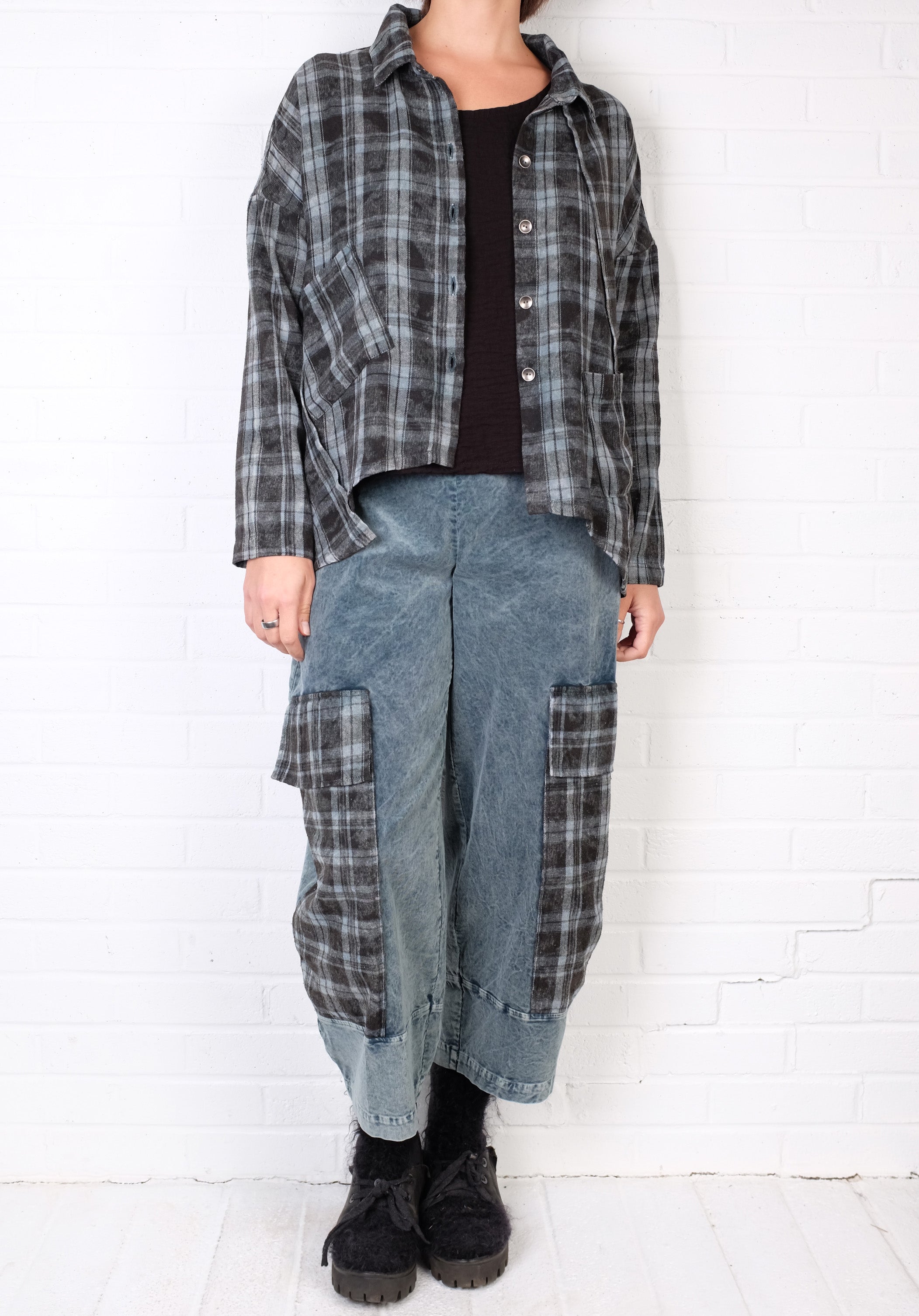 Beau Jours Joy Corduroy Mix Pant in Tide