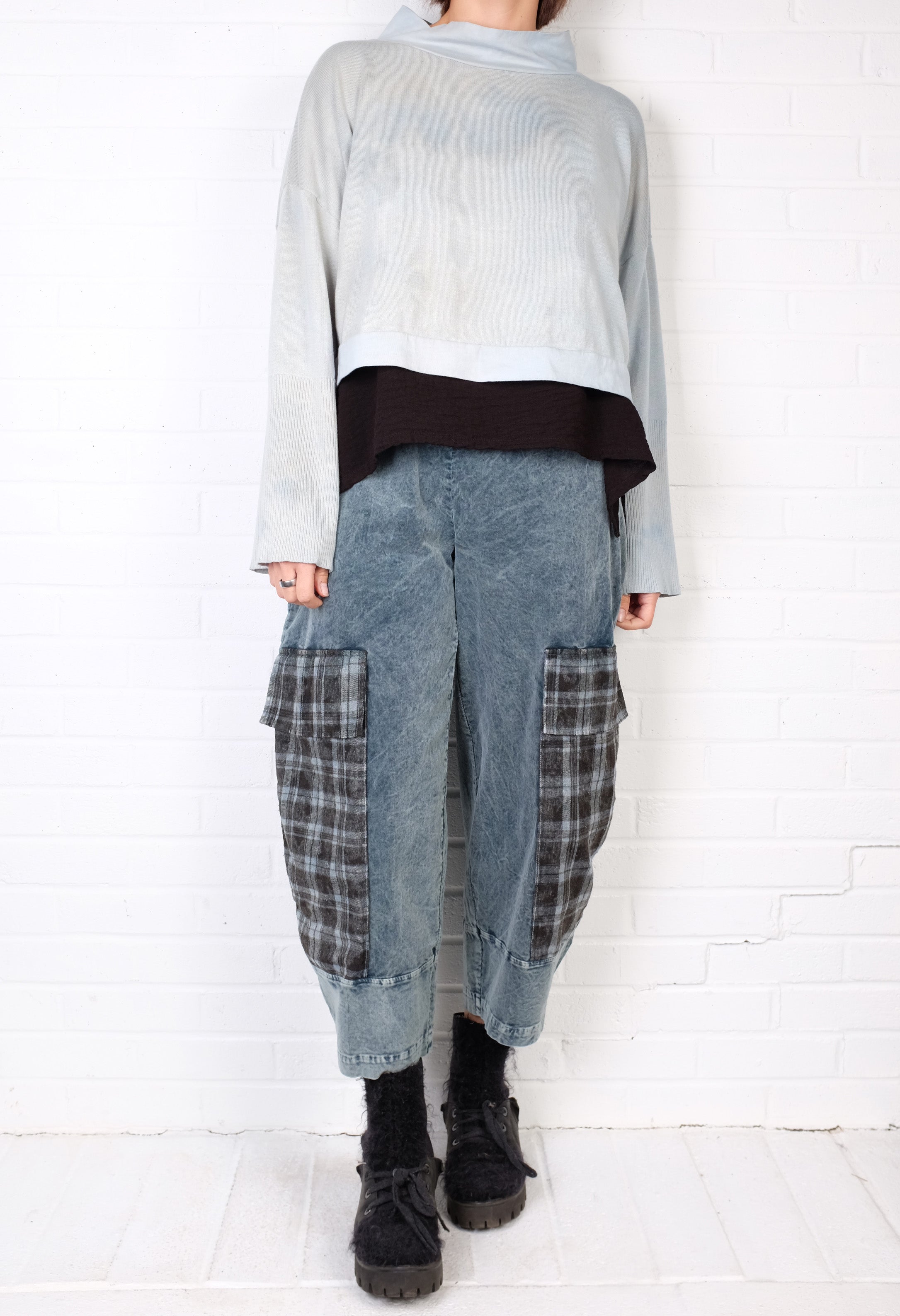 Beau Jours Joy Corduroy Mix Pant in Tide