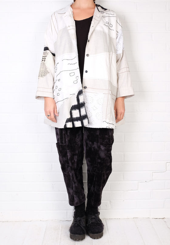 mSquare Swing Jacket in White/Oat