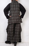 Dress To Kill Green/Black Plaid Flannel Multi Tuck Vest