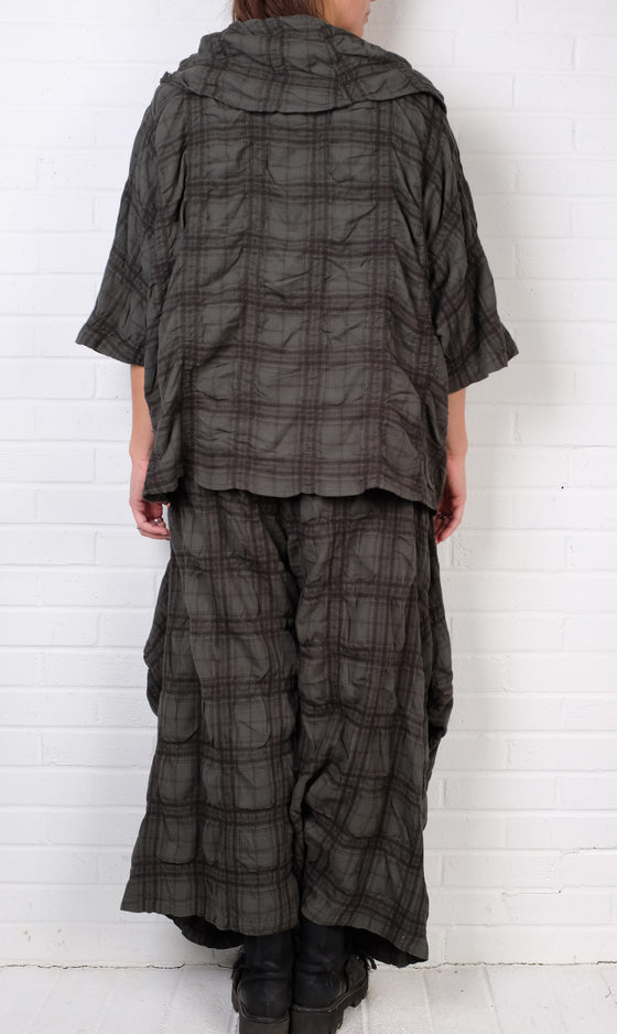 Dress To Kill Green/Black Plaid Flannel Cowl Pullover