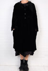 Dress To Kill Black Velvet Hooded Duster