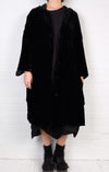 Dress To Kill Black Velvet Hooded Duster