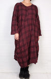 Dress To Kill Burgundy Plaid Flannel LS Glamour Dress