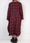 Dress To Kill Burgundy Plaid Flannel LS Glamour Dress
