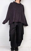 Dress To Kill Slate Charcoal Sweater Boxy Cowl Pullover