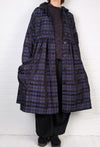 Dress To Kill Navy/Black Check Hooded Duster