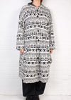 Dress To Kill White/Black Aztec Hooded Duster