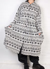 Dress To Kill White/Black Aztec Hooded Duster