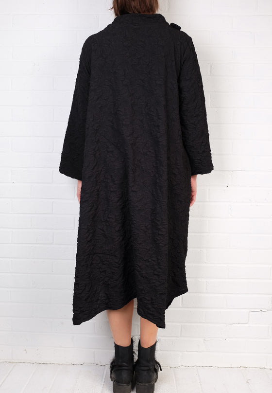 Dress To Kill Black Embroidered Floral LS Glamour Dress