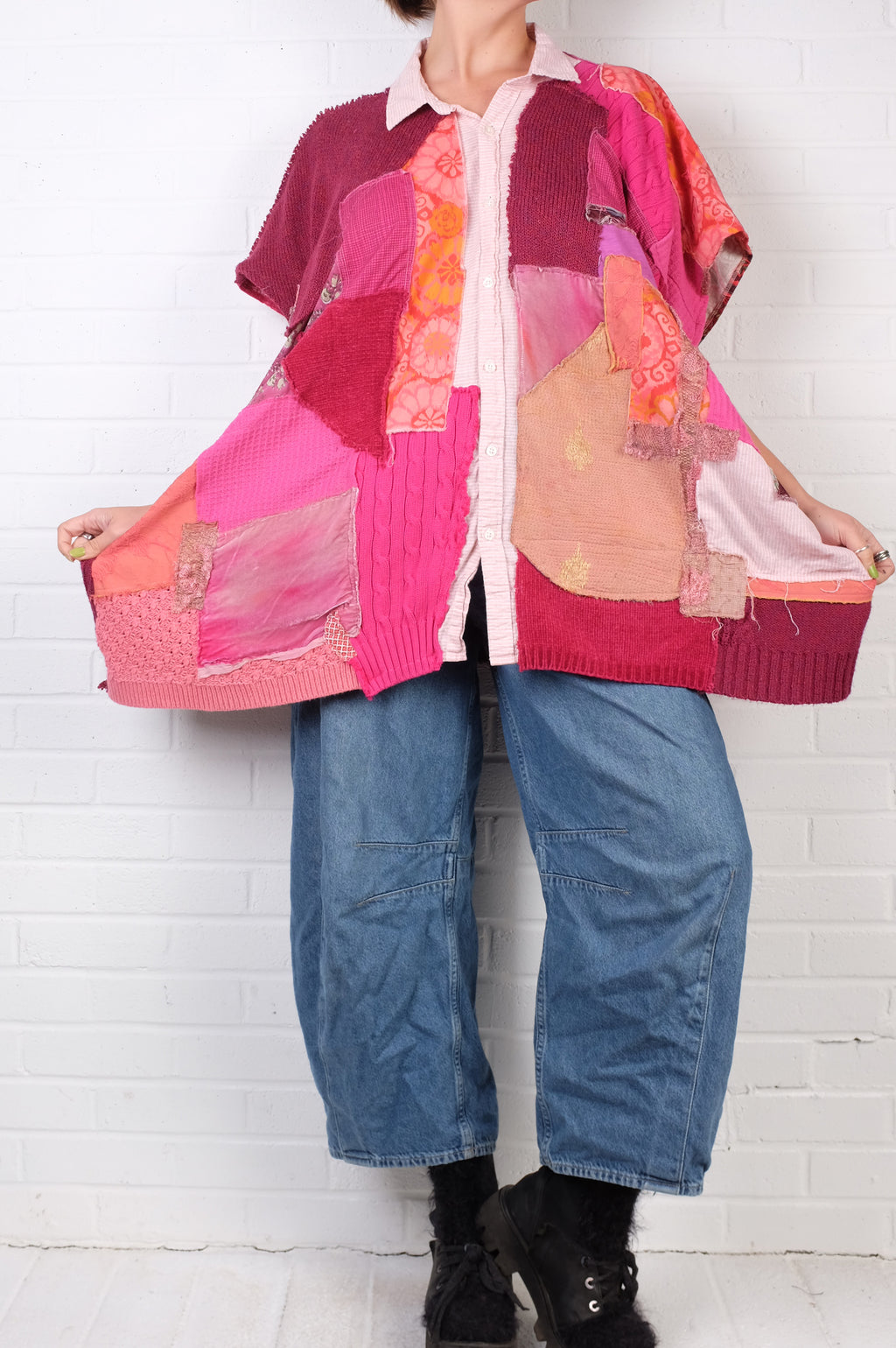 KQ Pink Patch Button Up Shirt