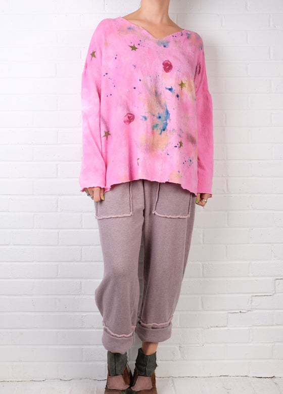 KQ Pink Print Cozy Top