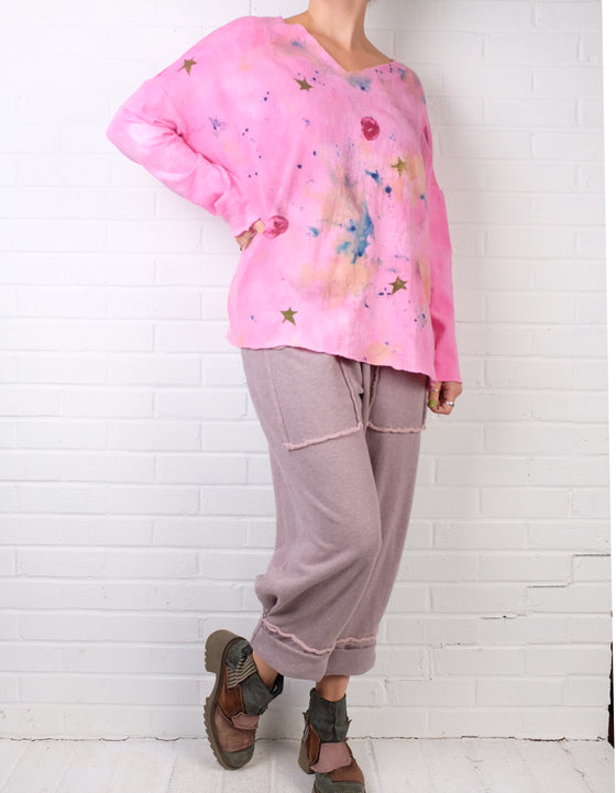 KQ Pink Print Cozy Top