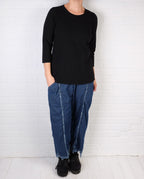 Cynthia Ashby Fitted Tee in Black