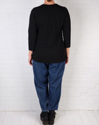 Cynthia Ashby Fitted Tee in Black
