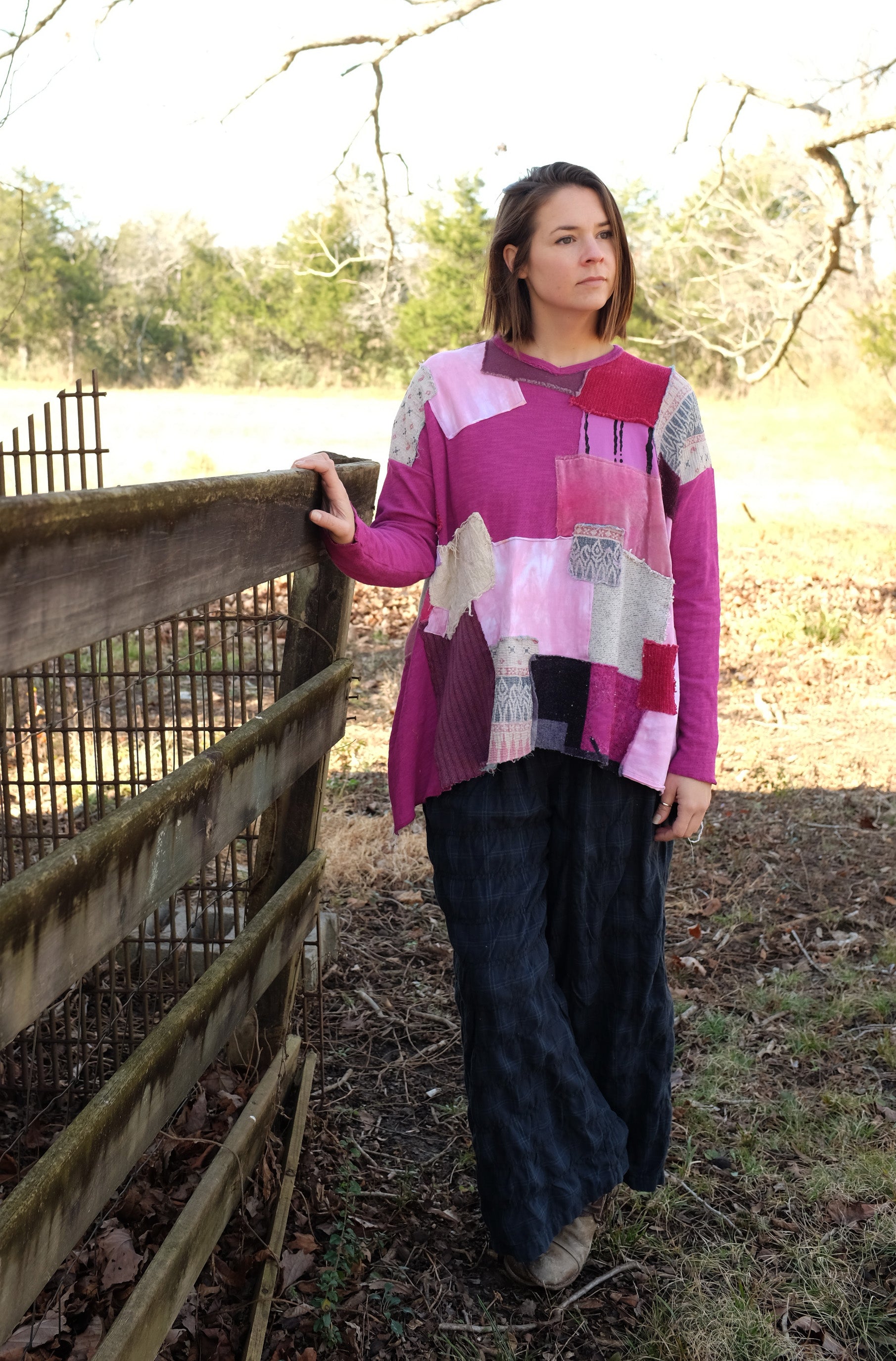 KQ Patch Sweater in Pinks