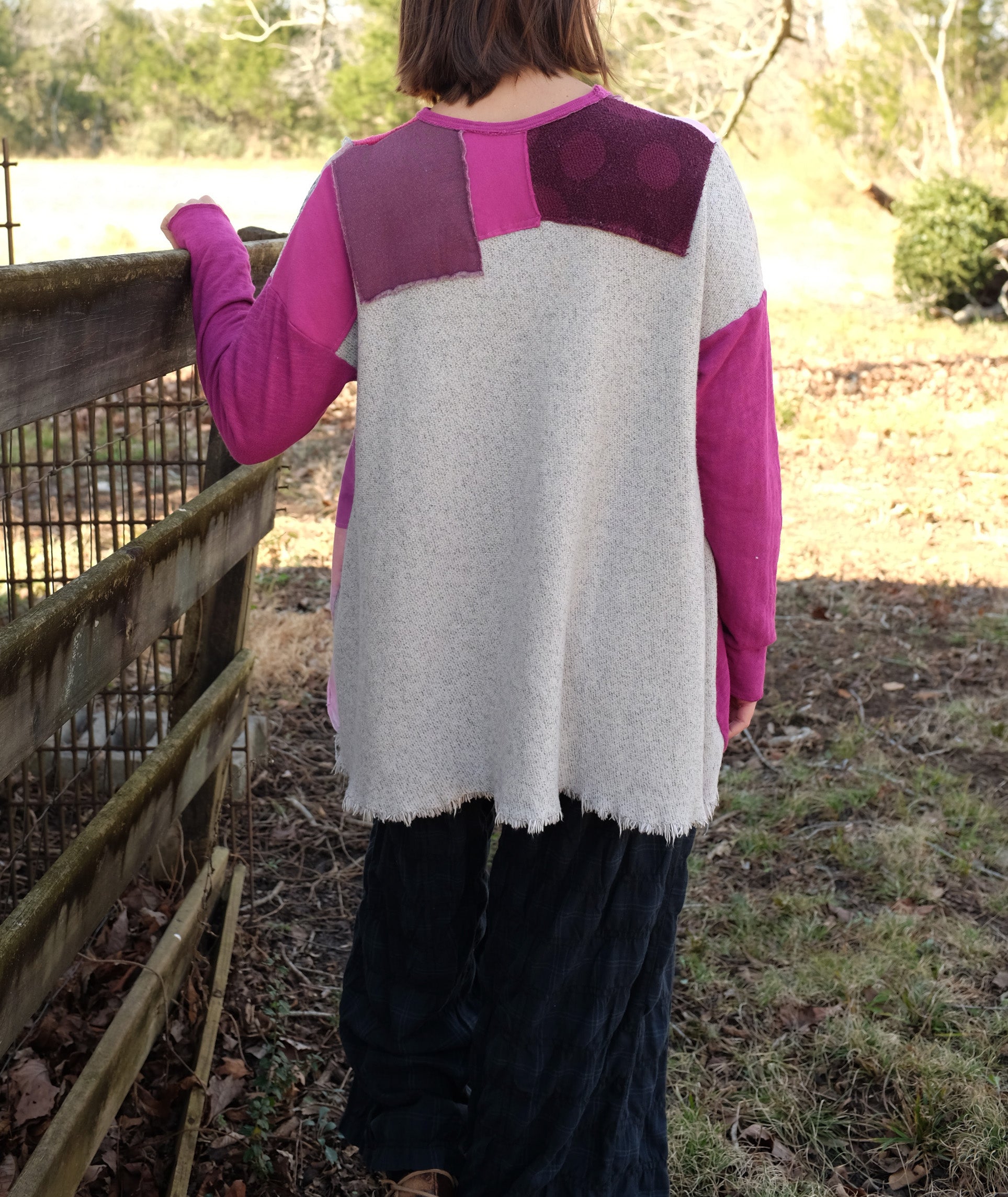 KQ Patch Sweater in Pinks