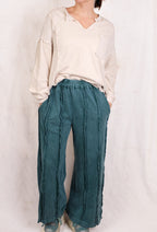 Teal Green Seamed Sweatpants