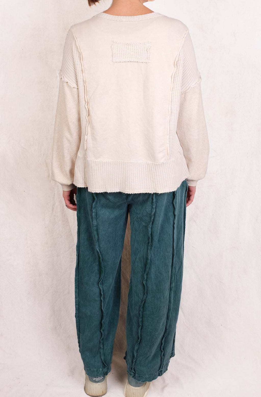 Teal Green Seamed Sweatpants