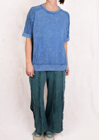 Cobalt Mesh Sleeve Tee