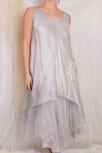Robin Kaplan Silk Asymmetric Tunic with Pocket in Ice Blue