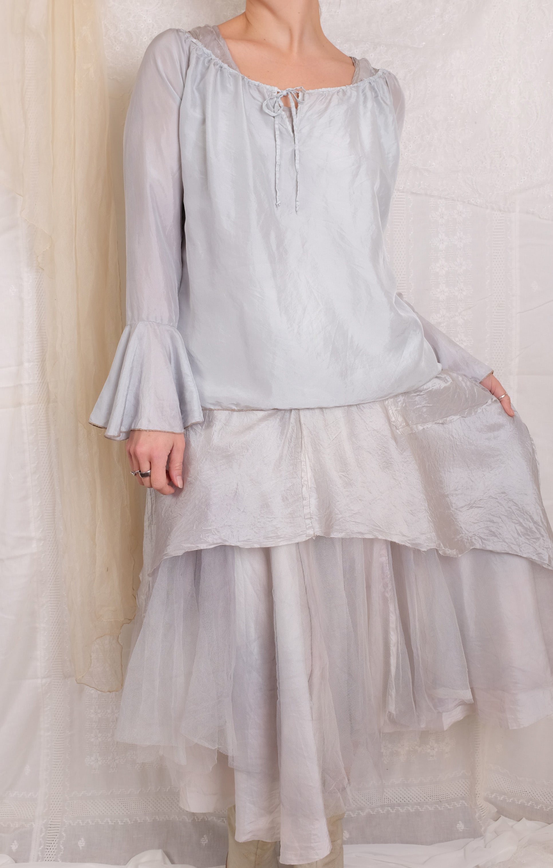 Robin Kaplan Tulle Garden Dress in Ice Blue