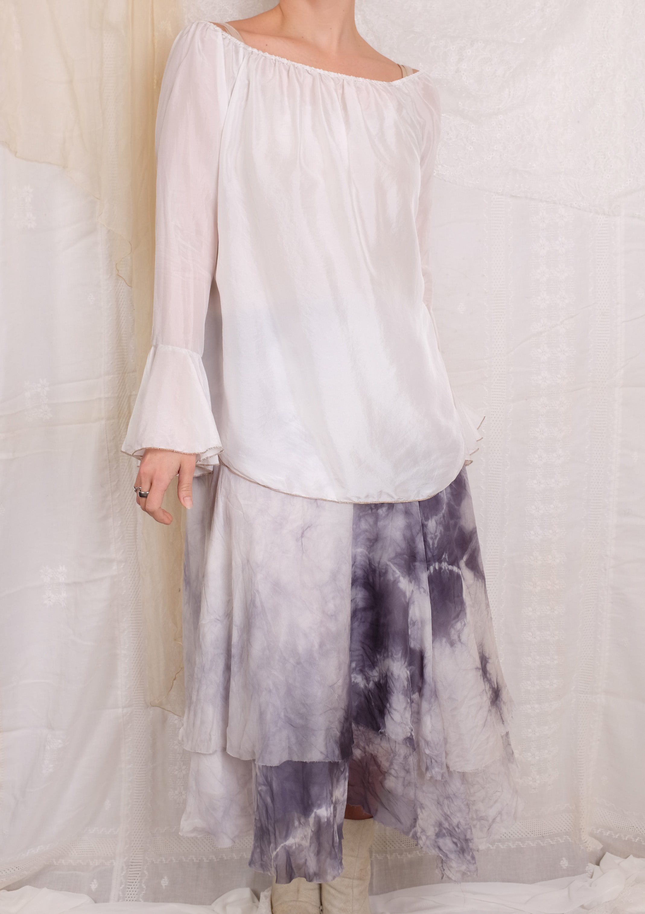 Robin Kaplan 3 Layer Skirt In Black/White